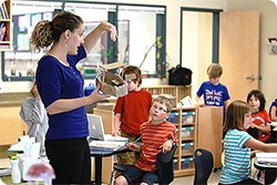 Teacher instructing in classroom
