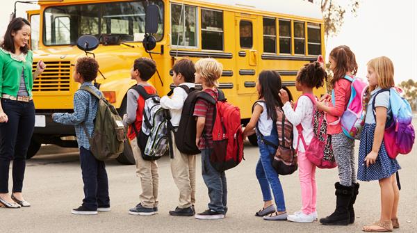 School bus with children