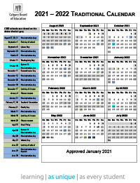 Current Traditional Calendar